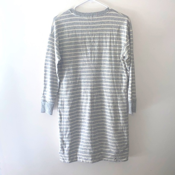 Vineyard Vines Cotton Gray Striped Sweatshirt Dress - Picture 5 of 5
